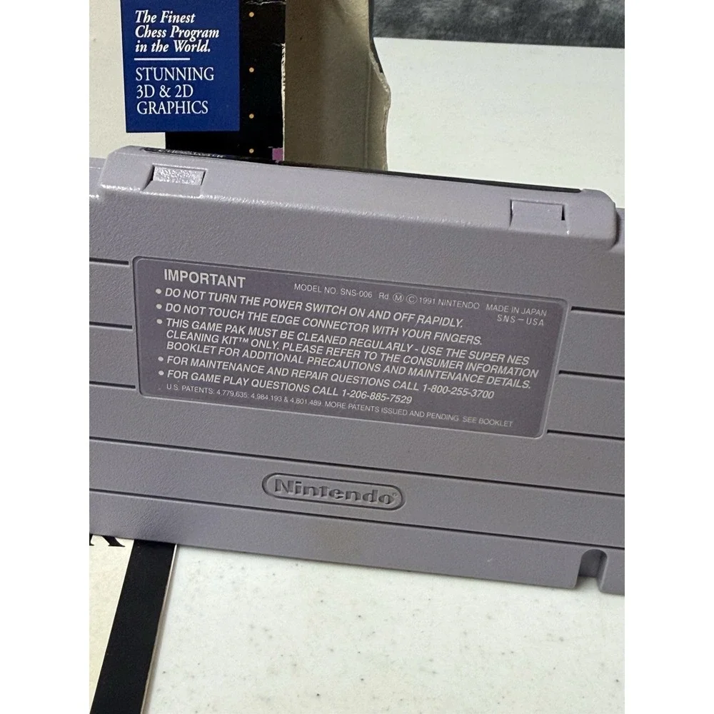 The Chessmaster (Super Nintendo, 1991) Complete W/ Box and Inserts